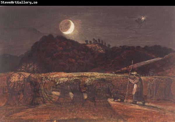 Samuel Palmer Cornfield by Moonlight,with the Evening Star